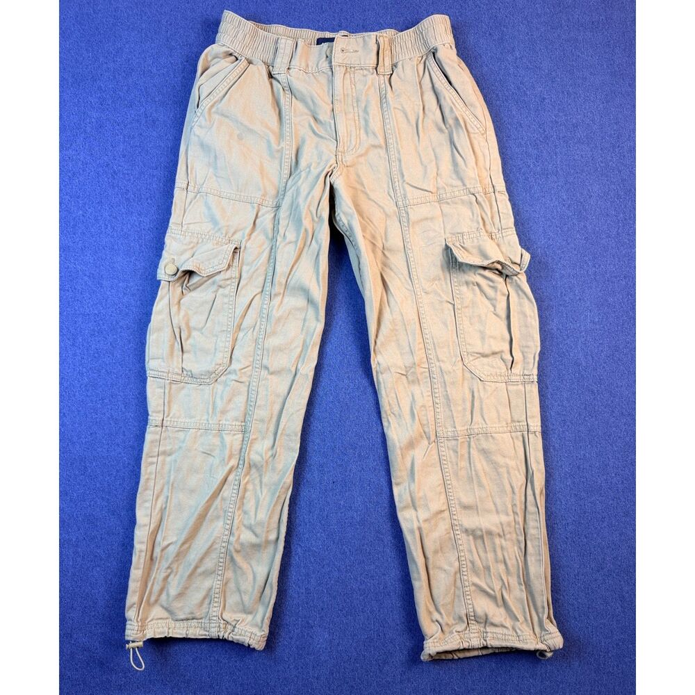 Aeropostale Utility Cargo Pants Men’s M Khaki Tan Drawstring Hem Y2K